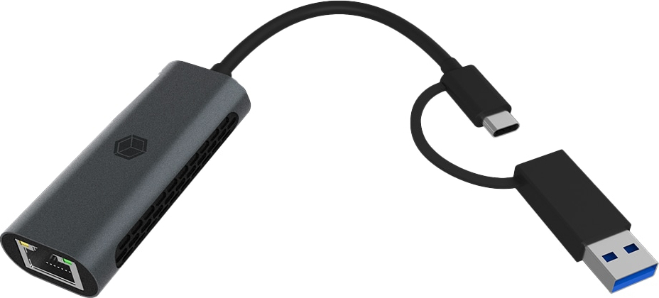 ICY BOX USB-zu-Ethernet-Adapter - 12 cm Hochleistungs-Netzwerkverbindung IB-LAN301-C3