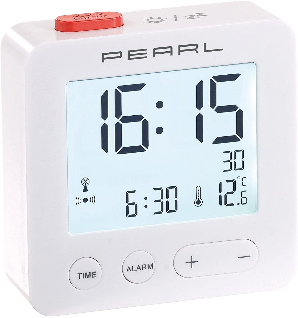 LCD Alarm Digitalwecker Reisewecker mit Kalender Thermometer klappbar und flach 