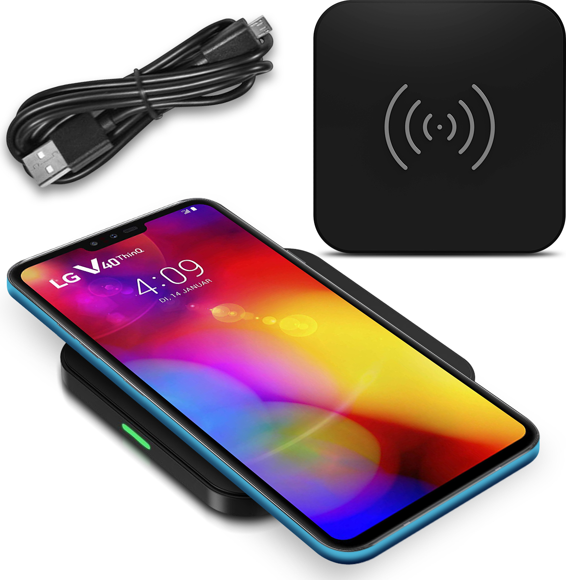 NAUC QI Wireless Schnell Ladegerät für LG G7 ThinQ Kabellos Charger Induktives Laden