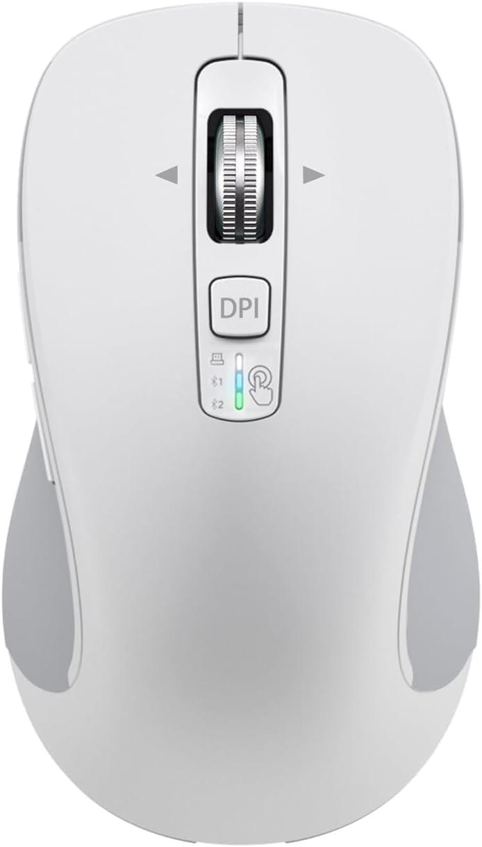 CITLLA Kabellose Bluetooth Maus mit 4-Wege-Scrollrad, 3 Geräte Verbindung, Silent Click, 4 DPI-Stufen, Ergonomisch, für Laptop, PC, Tablet, Windows & Mac