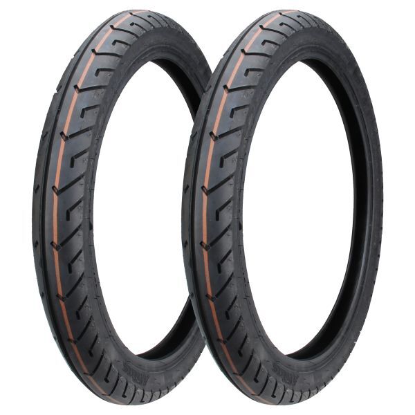 Mitas Reifen Set 2.25 x 16 2 1/4 x 16 Zoll Sportprofil für Mofa Moped Piaggio Bravo Si Ciao 1045032