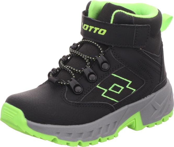 Lotto Lifes Kinder-Jungen-Stiefelette WOODLARK MID K Schwarz-Grün-Grau, Farbe:schwarz, EU Größe:29 4530300002290