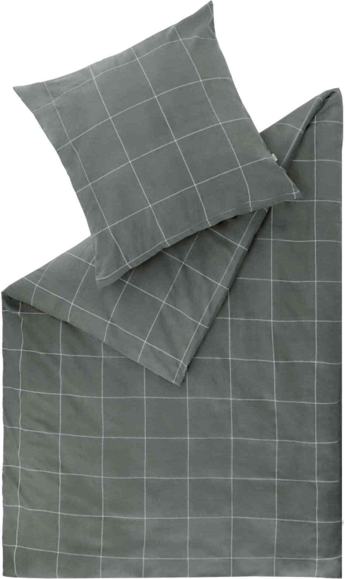 ESPRIT Flanell Bettwäsche CHECK Grau 200 x 200 cm