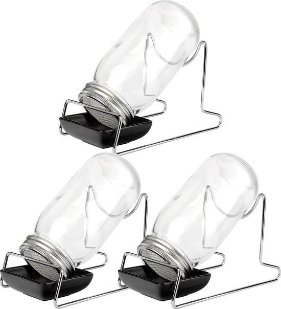 OEM Keimglas für Keimlinge mit Rahmen, 750 ml, Keimglas, inkl. Deckel, Ständer und Halterung, Ersatzgläser, Ersatzdeckel, Keimglas-Set, 3 Sets 2026