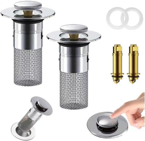 OEM Küchenabfluss - Abflussventil - Badabflussventil - Abflussklappe - Ventil - Badabfluss - Messingkern - Badabflussventil mit Haarfilter - Badabflussventilset - mit Verstopfungsfilter - Badeabflussventil - 2 Stück 2026