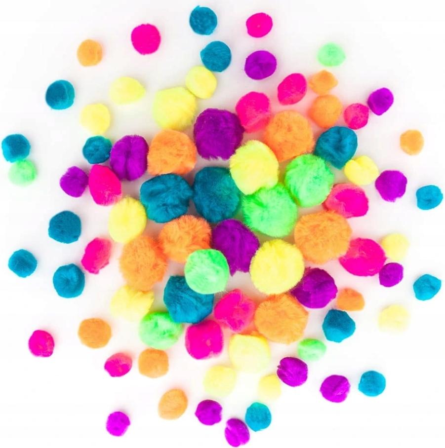 DpCraft Acryl Pompons Mix Neon 78 Stk. KSPO-003