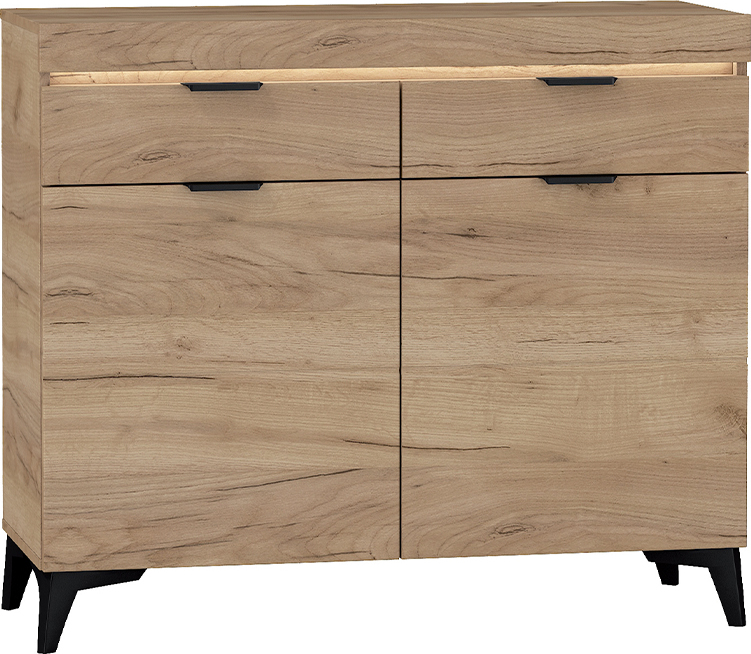 Buffet Ruben mit 2 Schubladen und 2 Türen, Holzoptik, 105cm