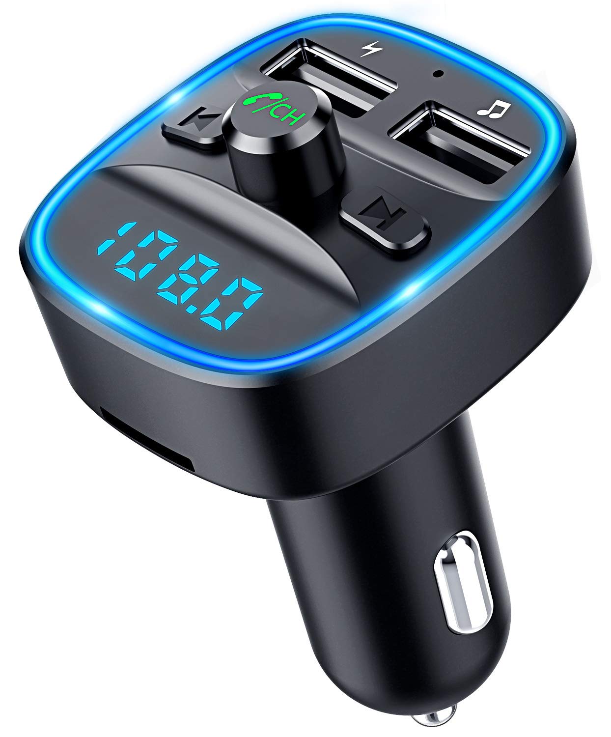 FM Transmitter Bluetooth Kfz Radio Adapter Auto mit Dual USB Ladegerät für Handy 