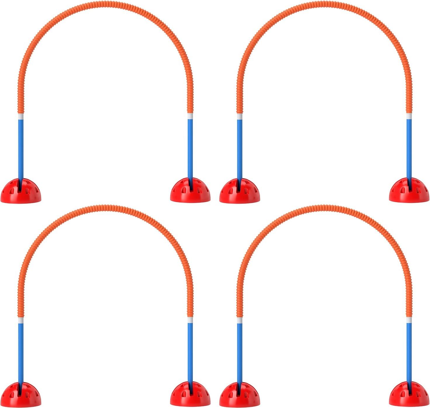 JTI GmbH Agility Set Hunde 5-teiliges befüllbar Agility-Ausrüstung für Hundetraining Steckhürdenset mit verstellbar Agilitätstüren Tragetasche Trainingszubehör Koordinationstraining für Spiele Training Aosom