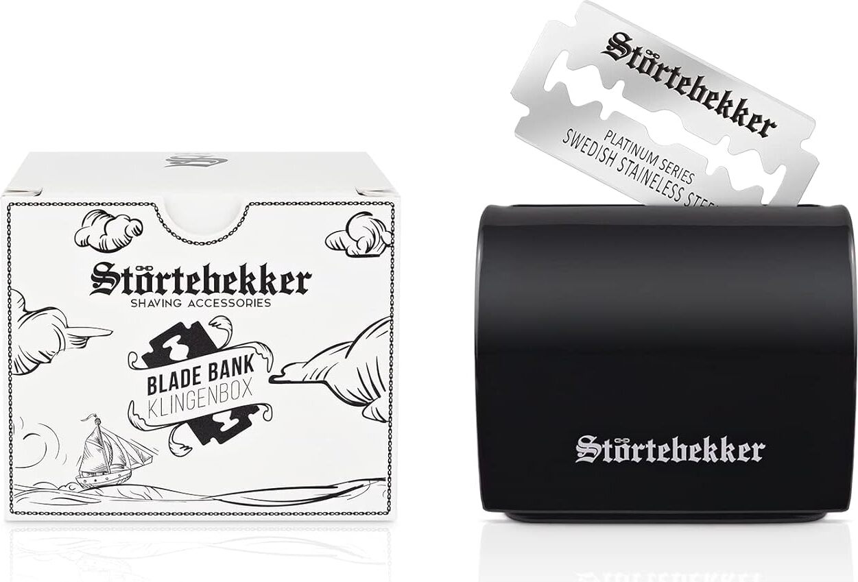 Störtebekker Shaving Accessories Störtebekker® Rasierklingenbox - Entsorgungsbox für benutze Rasierklingen - Rasierzubehör - Für bis zu 300 e Klingen - Geschenkidee Herren