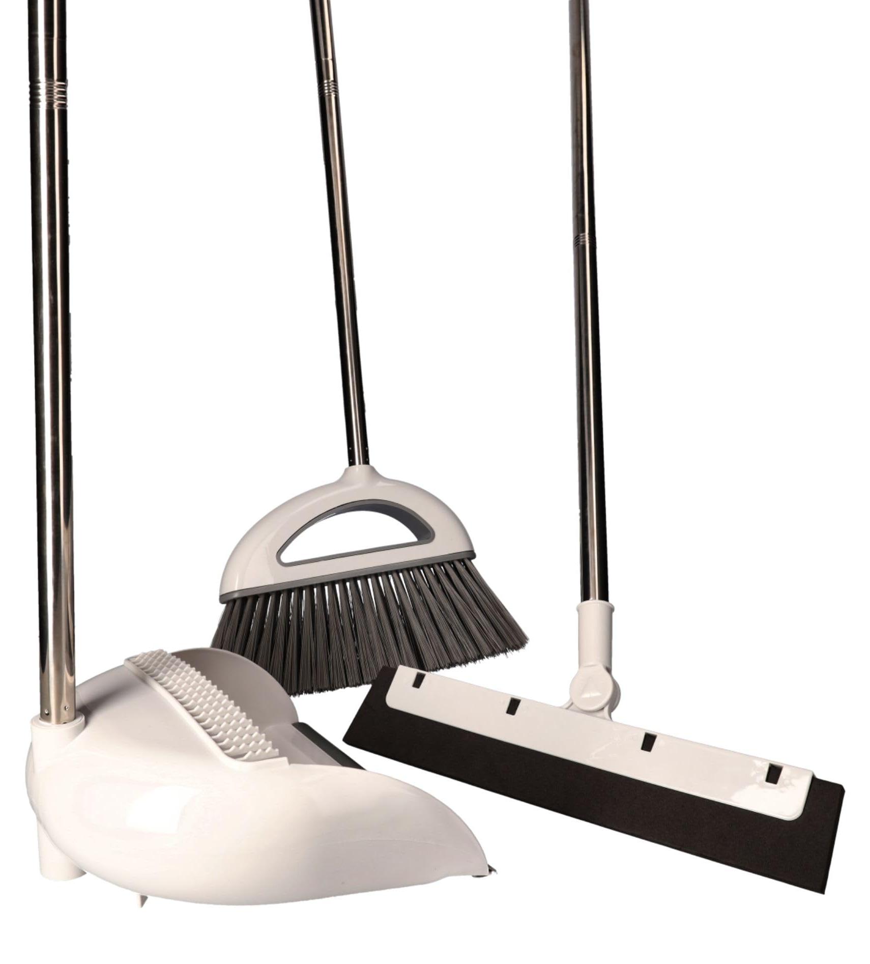 Dripio 3-in-1 Besen-Kehrschaufel-Set mit langem Stiel, 33 cm