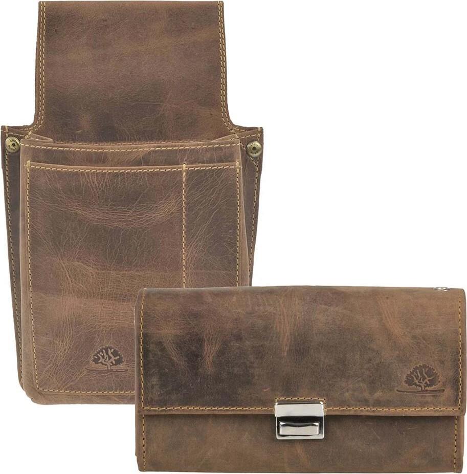 Green Burry Greenburry Profi Kellnerset Kellnergeldbörse Kellnerbörse Kellnergeldbeutel mit Holster Kellnertasche braun 1785A-25-S01