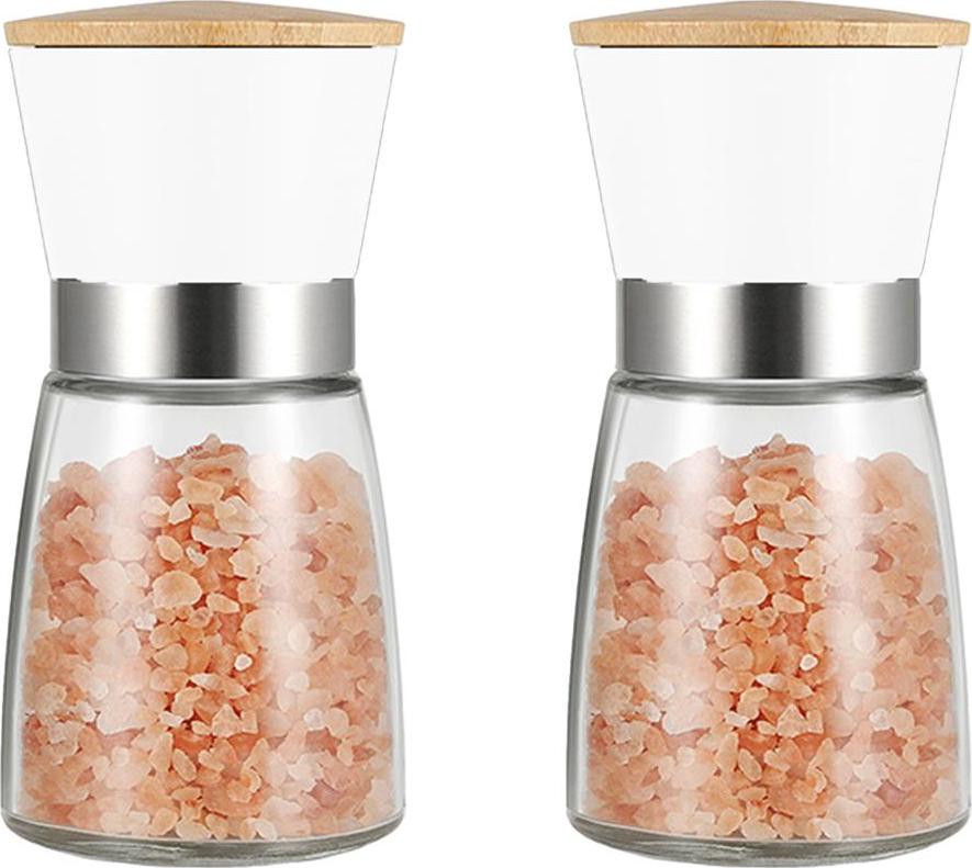 JedBesetzt Salz- und Pfeffermühlen, nachfüllbares Pfeffermühlen-Set, Keramikkern, einstellbare Grobheit K-XMM-250616-227