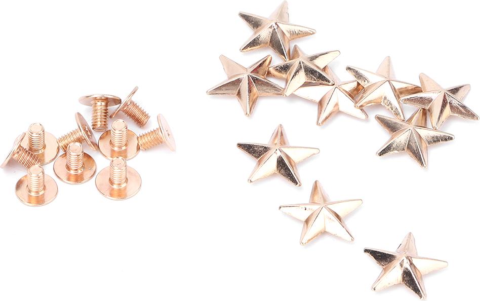 Cocosity Nieten, Nietendekoration, 10 Stck Sternnieten aus Metall, Verhindern Rost fr Taschen zu Hause (14 mm konvexes Gold)