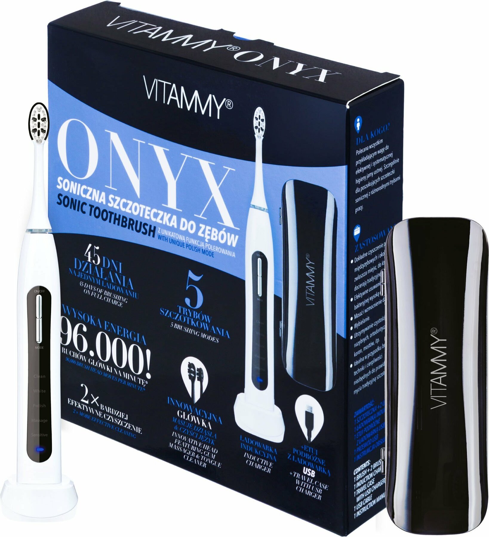 VITAMMY ONYX Schallzahnbürste mit Polierfunktion