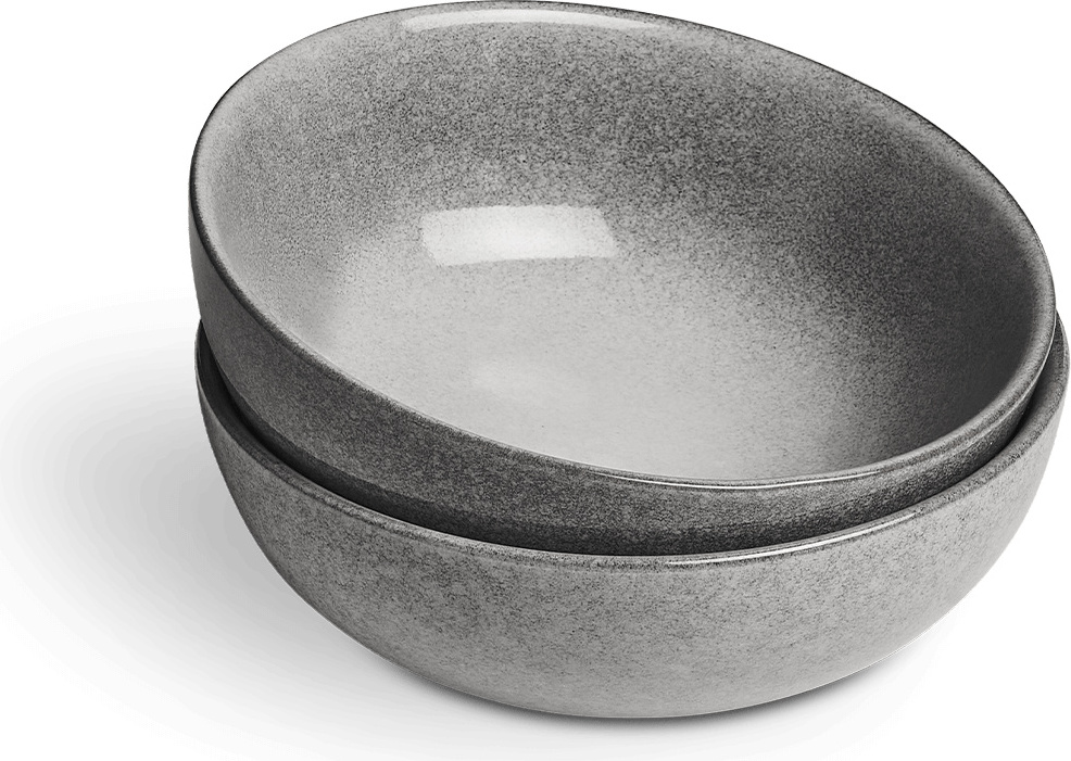 Set Di 2 Ciotole In Gres - Ciotoline Grigie Smaltate Per Portate, Salse O Decorazione - Foto 4