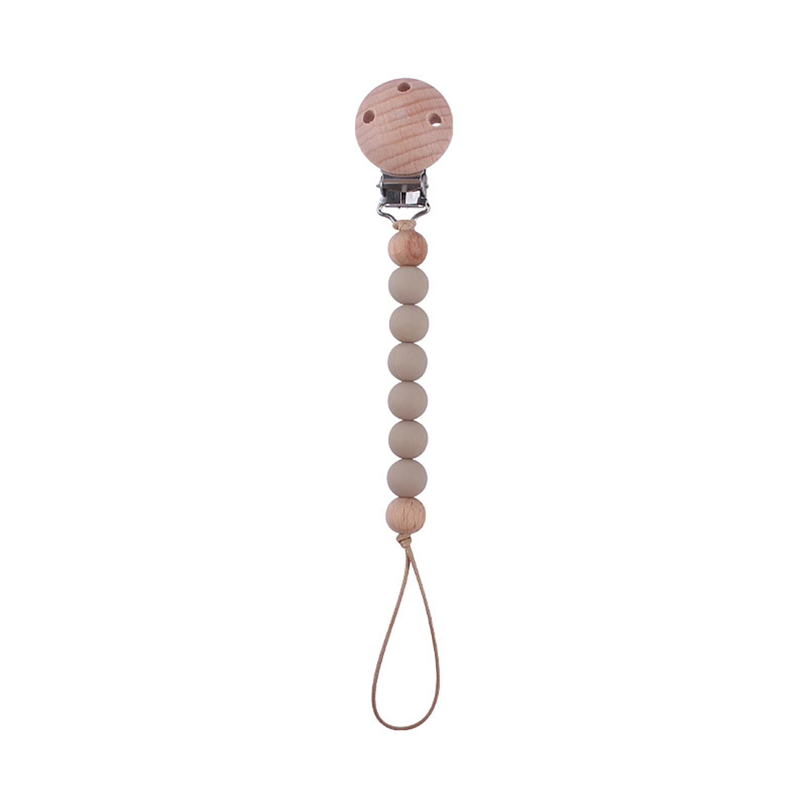 Bremen Baby-Schnullerclip, Silikonperlen, Lebensmittelqualität, BPA-frei, sichere Buche, Anti-Verlust-Beißspielzeug, Säuglings-Schnuller, Schnullerhalterkette, Babybedarf 3611686