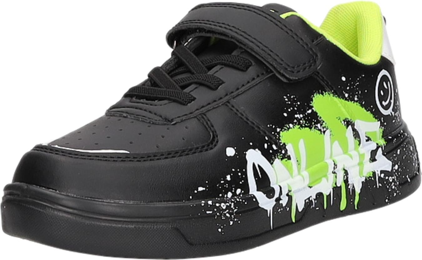 Sneakers Kinder-Jungen-Sneaker ONLINE Schwarz-Lime-Grün-Weiß, Farbe:schwarz, EU Größe:34 K22355-BK