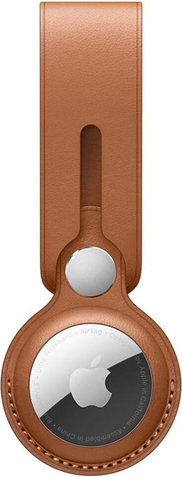 Kožená slučka Apple AirTag Saddle Brown