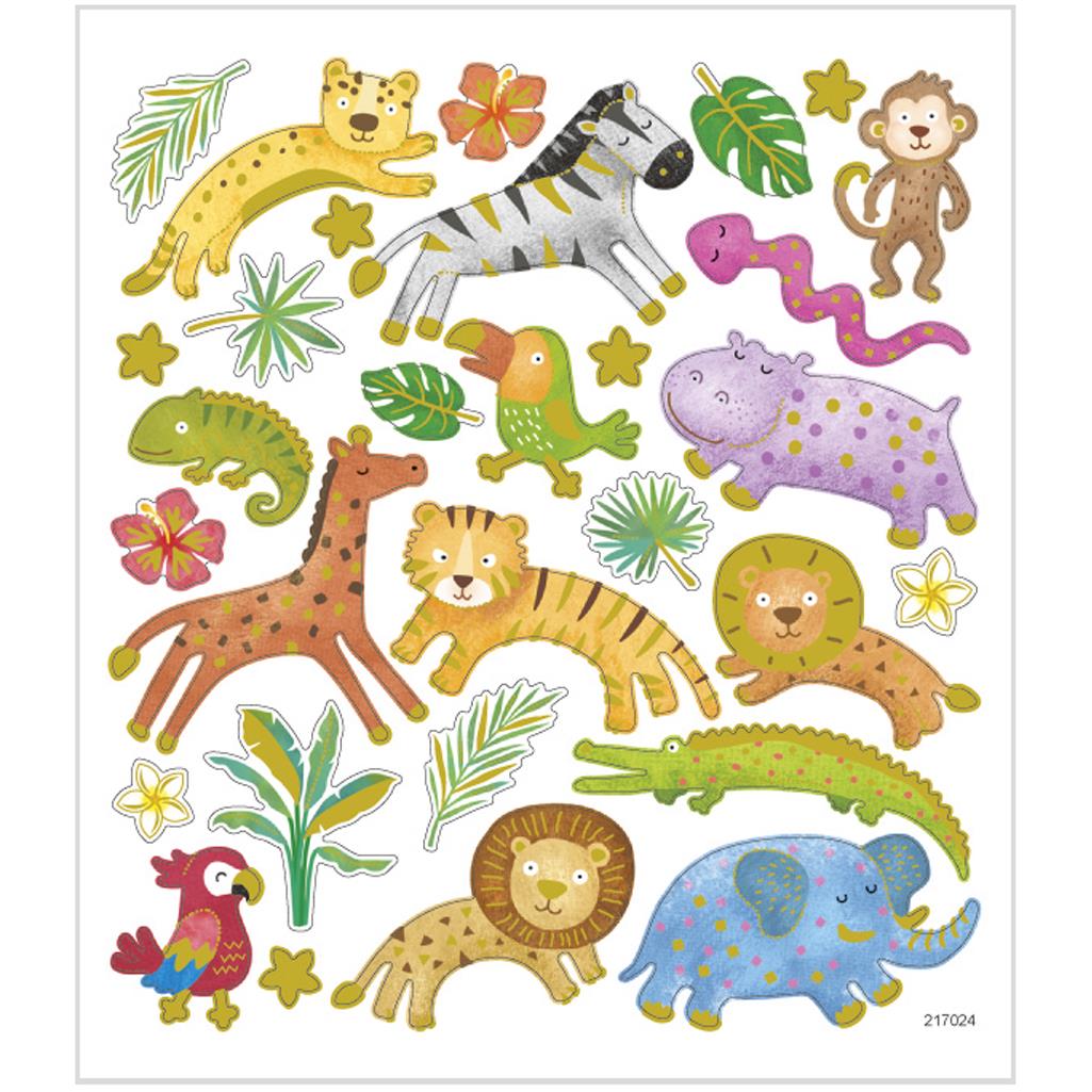 Creativ Company Creativ Firmenaufkleber, Wildtiere, Blatt 15x16,5 cm, 1 Blatt 1.29077