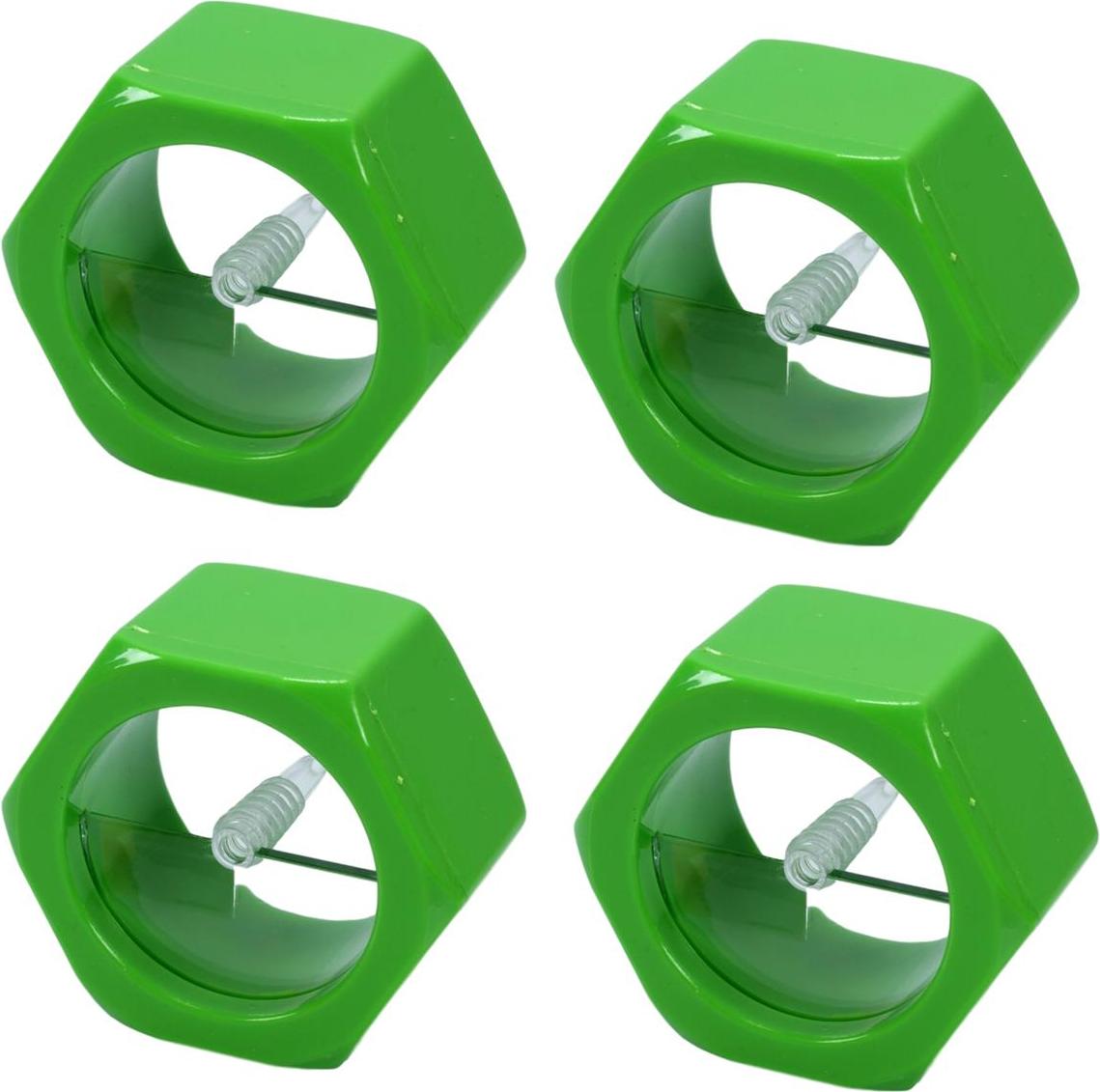 BAYLI 4er Set Gurkenreibe Spiralschneider manuell – Gemüseschneider für Gurken, Zucchini & Co. – Gurkenschneider, Gemüseschneider, Grün – für dekorative Spiralen