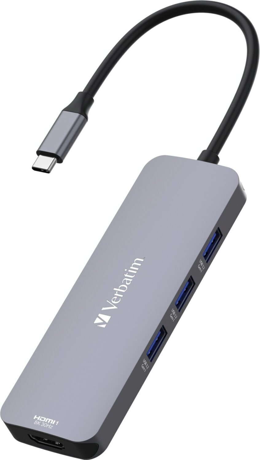 Verbatim USB-C Pro Multiport-Hub CMH-08, 8 portov, 3x USB 3.2-A, USB 3.2-C, 2x HDMI 4K, SD, microSD, USB 3.1-C Kabel