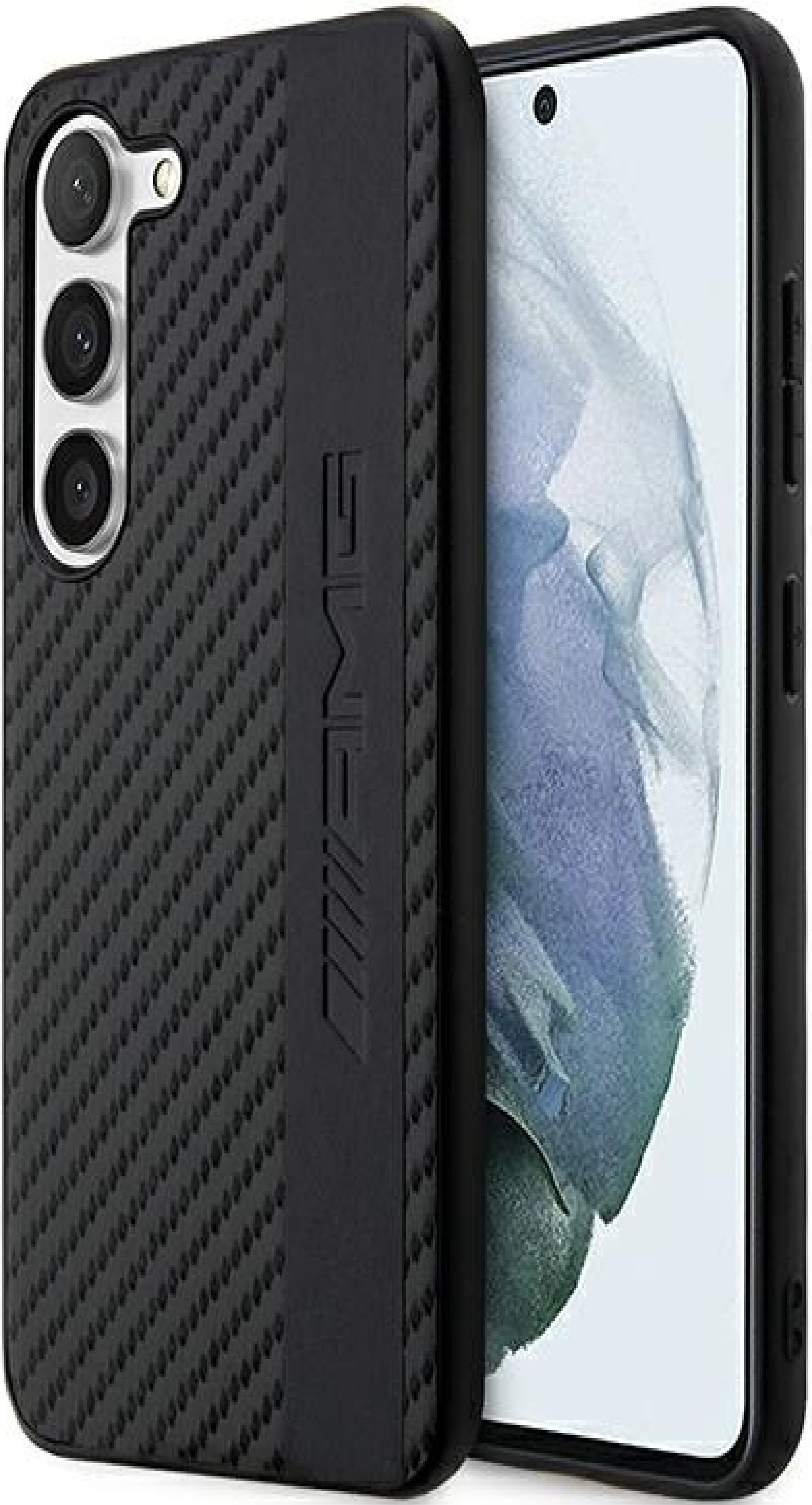Coque Housse Pour IPhone 13 Mini - AMG Mercedes - Carbone Stripe Noir, Silicone/TPU