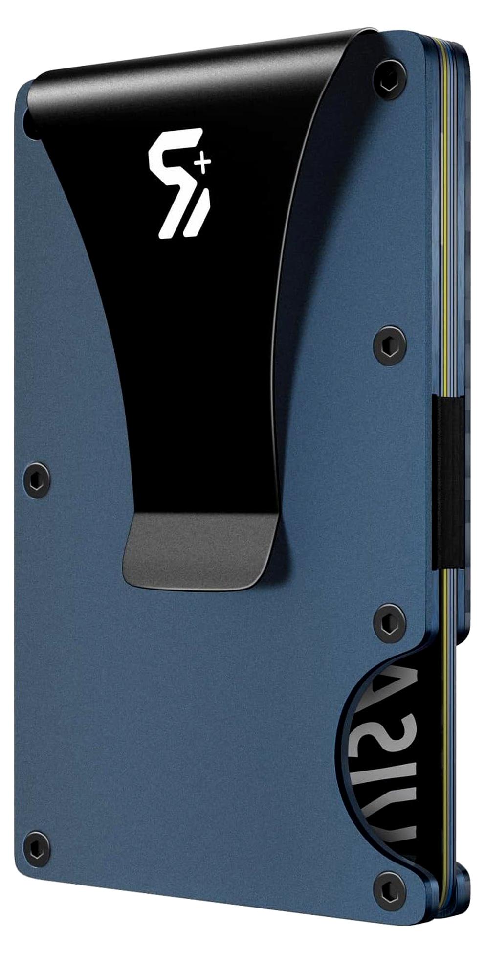 Markenlos Kreditkartenetui mit Geldklammer-RFID NFC Schutz Kartenetui für Herren, Kreditkarten Etuis, Geldbörse, Slim Wallet, Lege bis zu 15 Karten, Geschenke für Männer, Tragbar, Stilvoll (Blau)