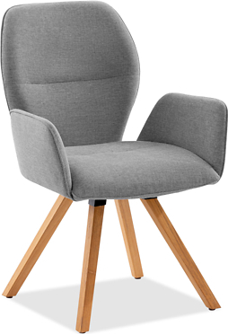 Gartenstuhl Alvarox 62x63 Propylen Hellgrau Stativgestell Teakholz Geölt