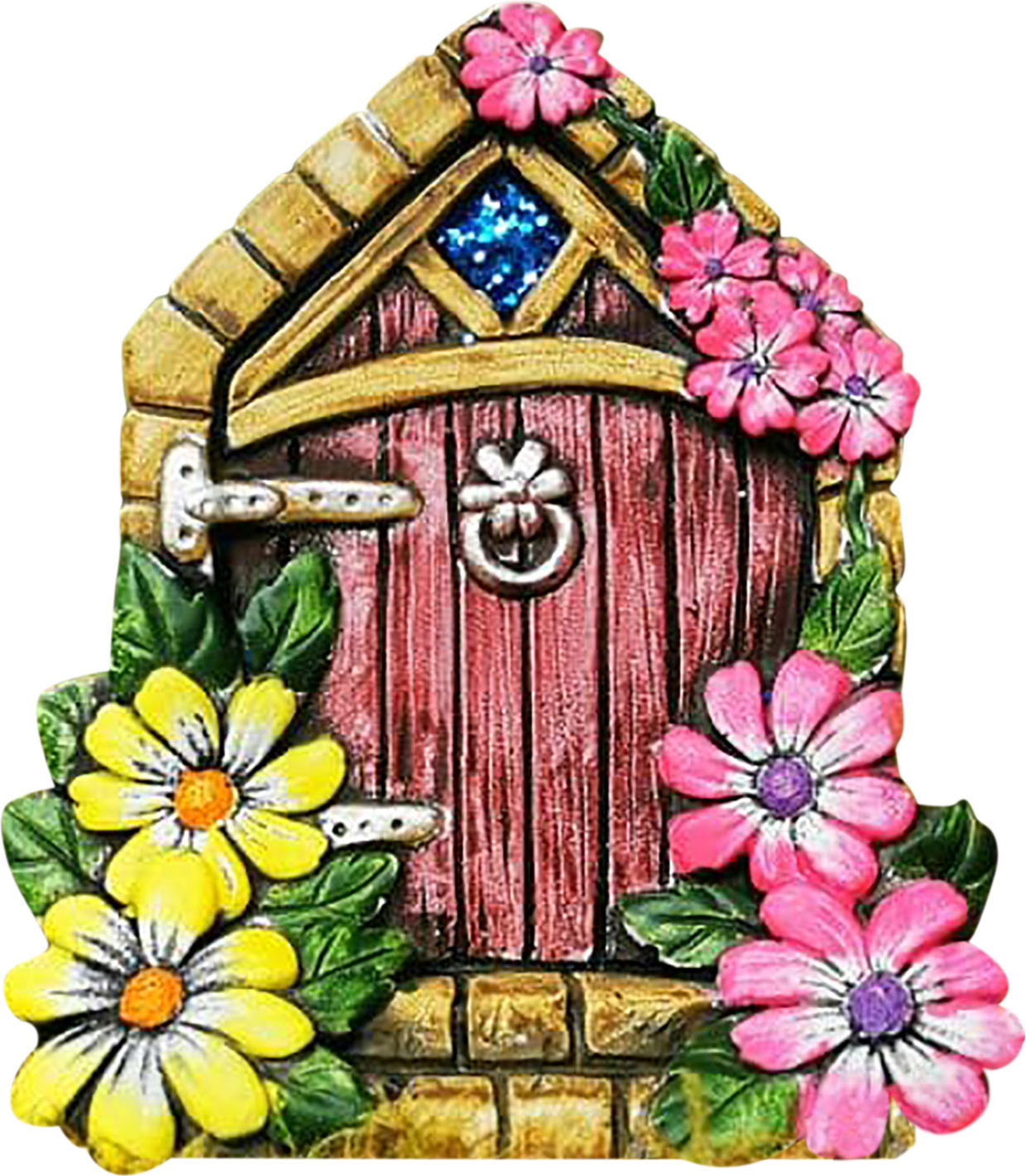 Homed Feen -Tür gravierte Szenenlayout Kö siee Kreative Hofkunst Skulptur Elf Tür für Outdoor-H 3431869@Homed