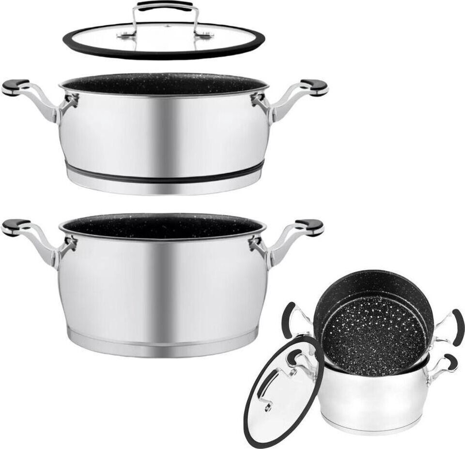 ROYAL SWISS Couscous-Pfanne - 12 Liter - Couscous-Maker - Edelstahl - Marmor-Beschichtung