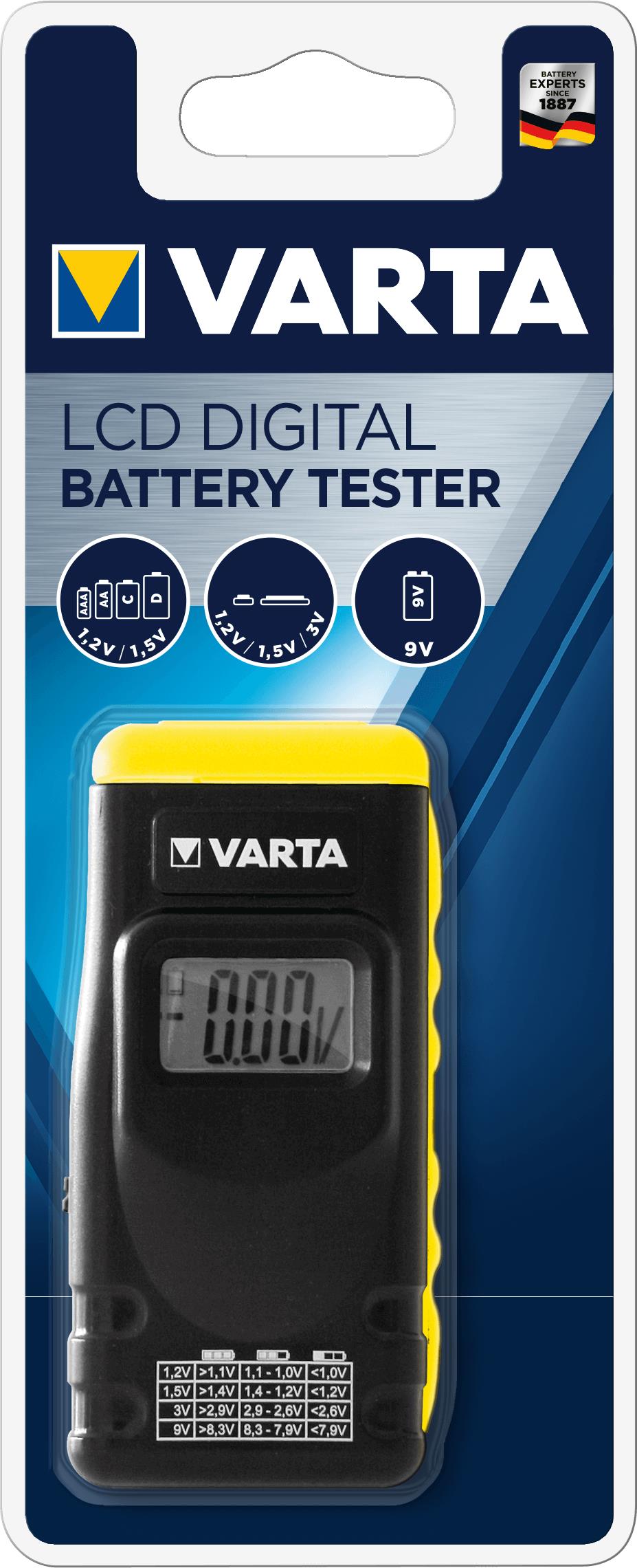VARTA Batterie-/Akku-Tester mit LCD Anzeige