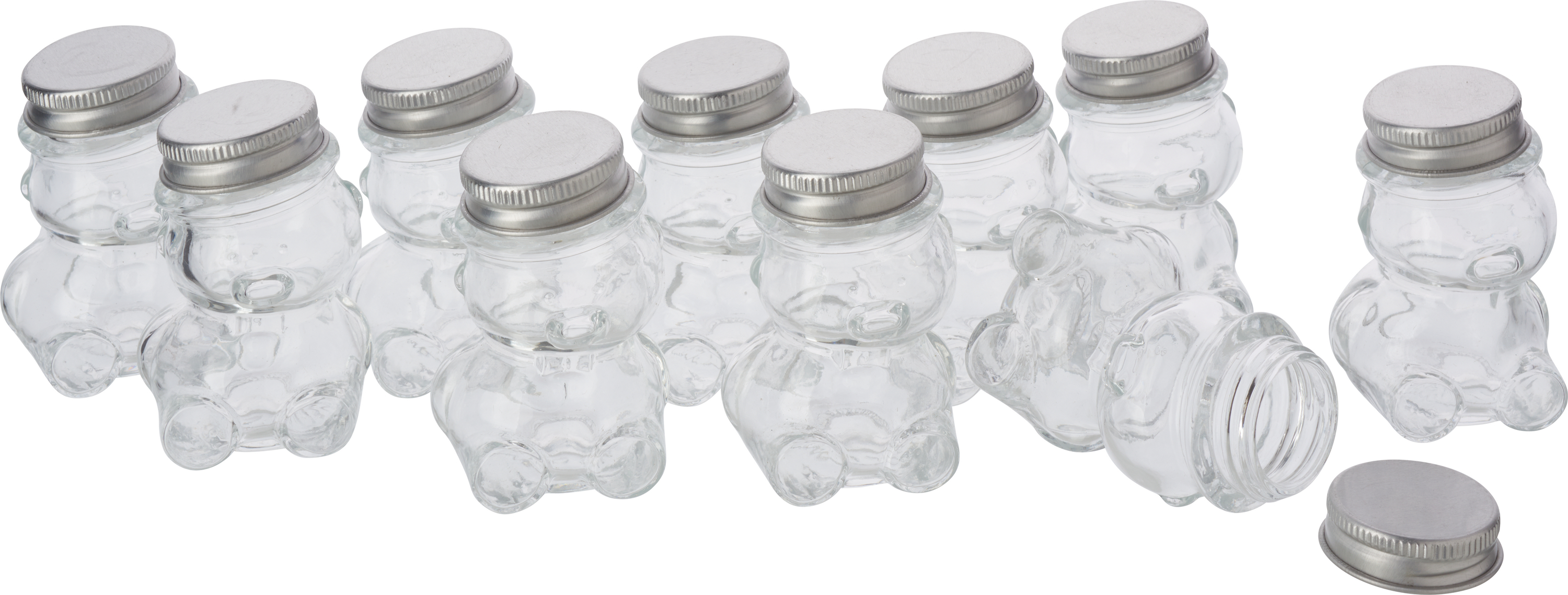 VBS XXL Bärchengläser Set 10 Stk 40 ml 4.5x4.5x6.5 cm Ideal für Bastelprojekte