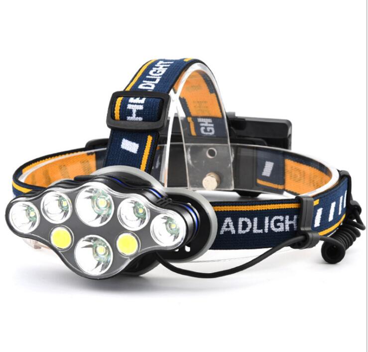Stirnlampe Superheller 8 LED 8 Modi Kopflampe mit Warnlicht Nachtlampe Sportlamp 