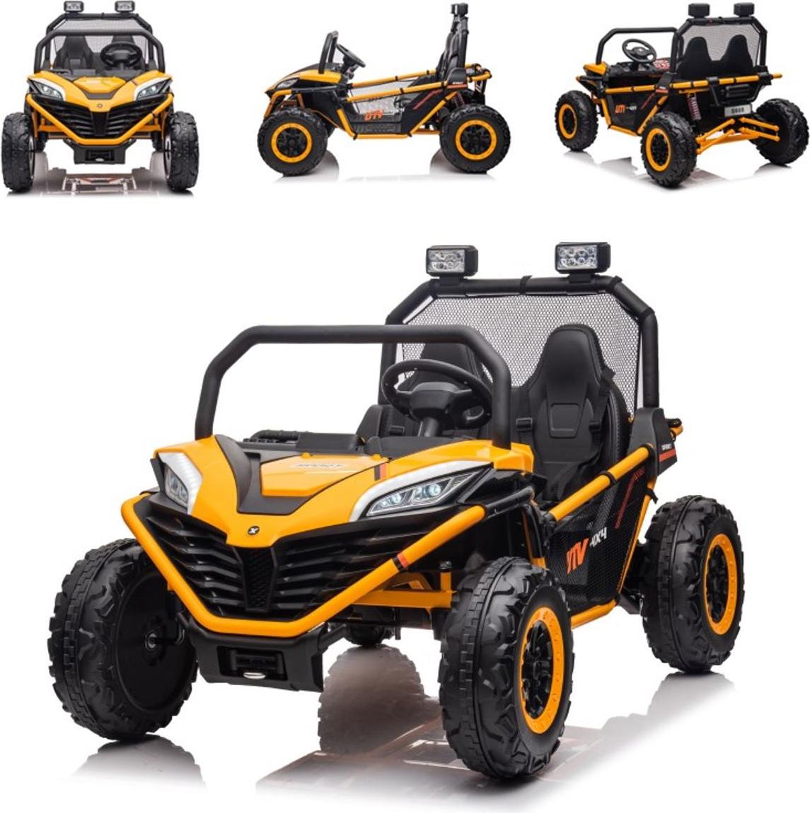 Chipolino Kinder Elektrofahrzeug Explorer Doppelsitzer Offroad LED Hupe MP3 USB gelb ELKBEX0252Y
