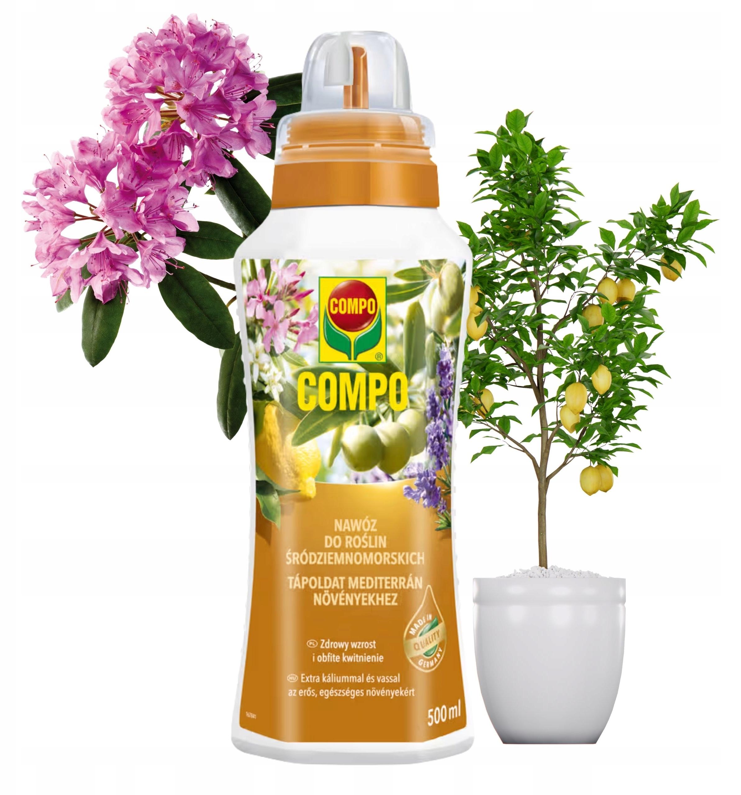 COMPO Mittelmeerdünger 0,5 l - Hochwertig - Nährstoffreich - Für Garten und Balkon - Nährstofflösung für mediterrane Pflanzen