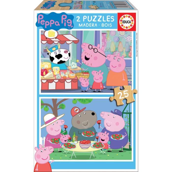 Holzpuzzle pepa pig 2x25 Teile educa löscht 18078