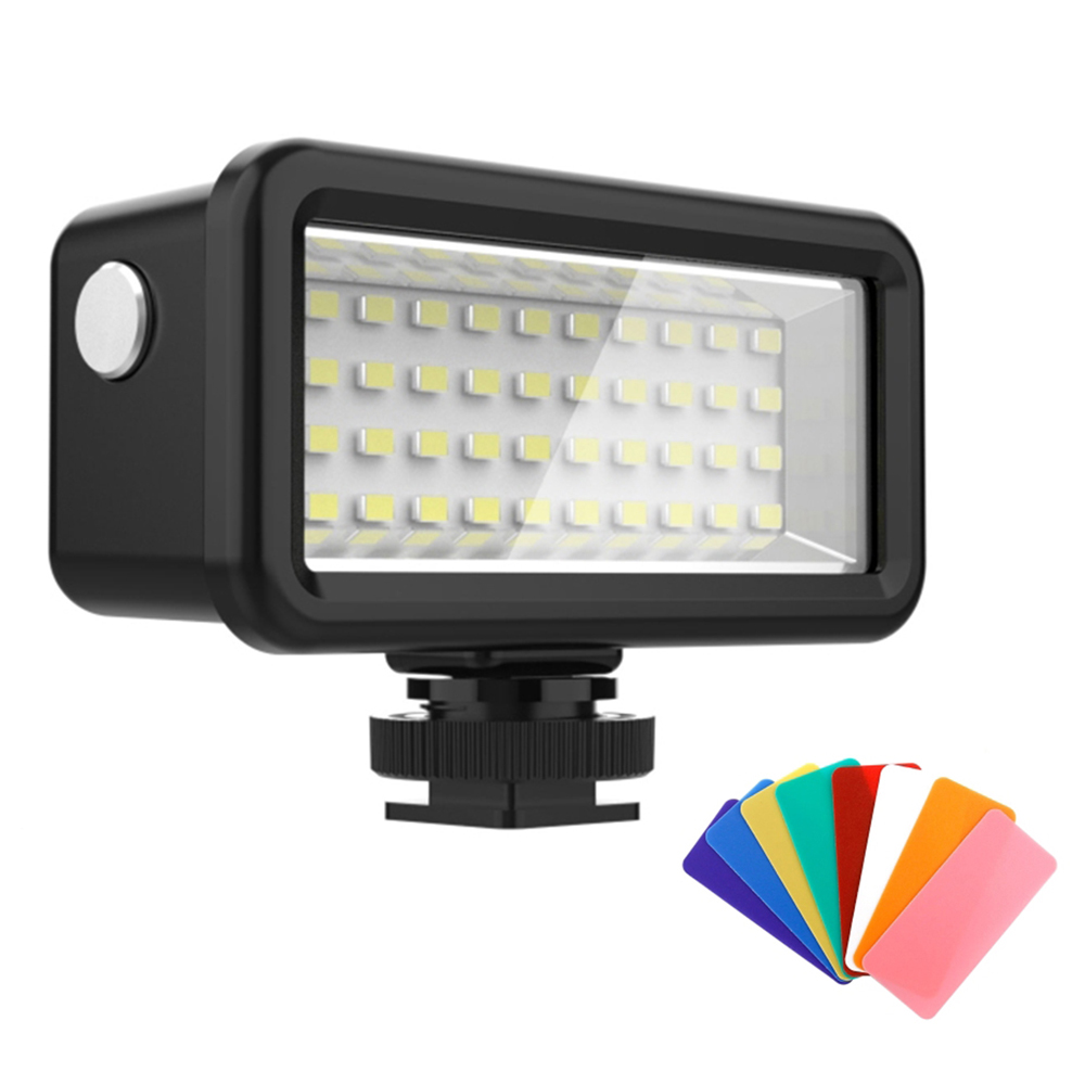 PULUZ PU631B Wasserdichtes Fuelllicht LED Tauchlicht 6000K-6500K Farbtemperatur IPX8 Unterwasser 40M Eingebauter Akku mit 8 Farbfiltern fuer Unterwasserfotografie Video
