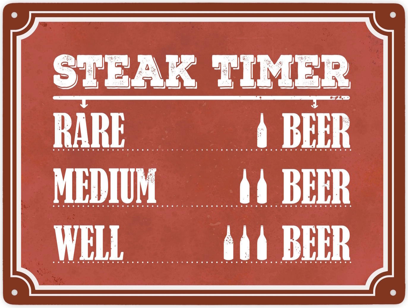speecheese Steak Timer Metallschild XXL Schild Blechschild Aluminiumschild Emailleschild