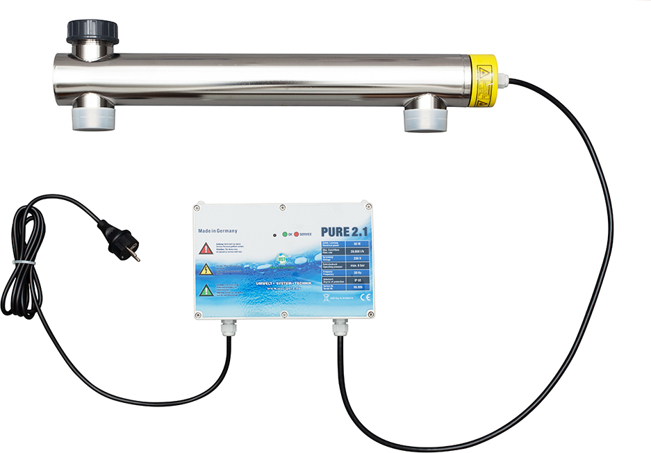 UST UV Anlage PURE 1.2 50 Watt zur Entkeimung von Wasser 1 Zoll / inch