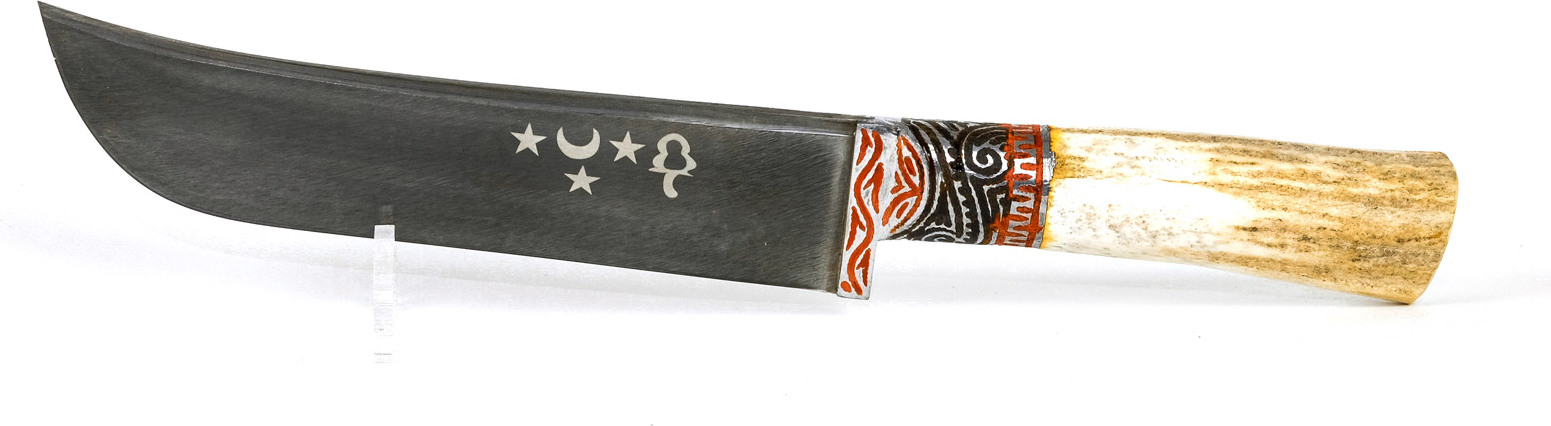 BIG-PAN Usbekisches Kochmesser Pchak Küchenmesser Messer Pcak Usbekisch Handarbeit Horngriff Pchak 5 Groß
