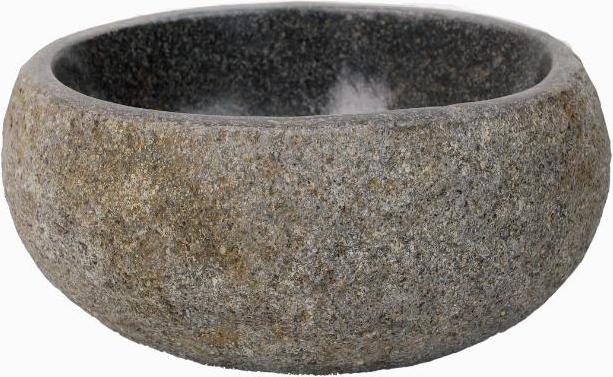 Teakea Waschbecken Naturstein Fontein 28x25x13 cm, kleines Naturstein Aufsatzwaschbecken, Handwaschbecken für Gäste WC RZ00111