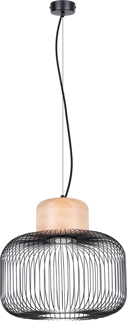 Pendelleuchte GABBIA 35 1xE27 15W Stahl/Holz 183x35x35cm Sollux Lighting