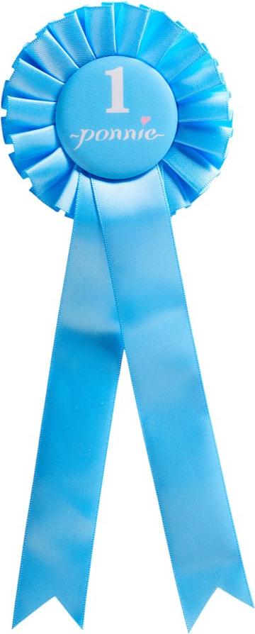 Ponnie-Kokarde für den Gewinner - blau