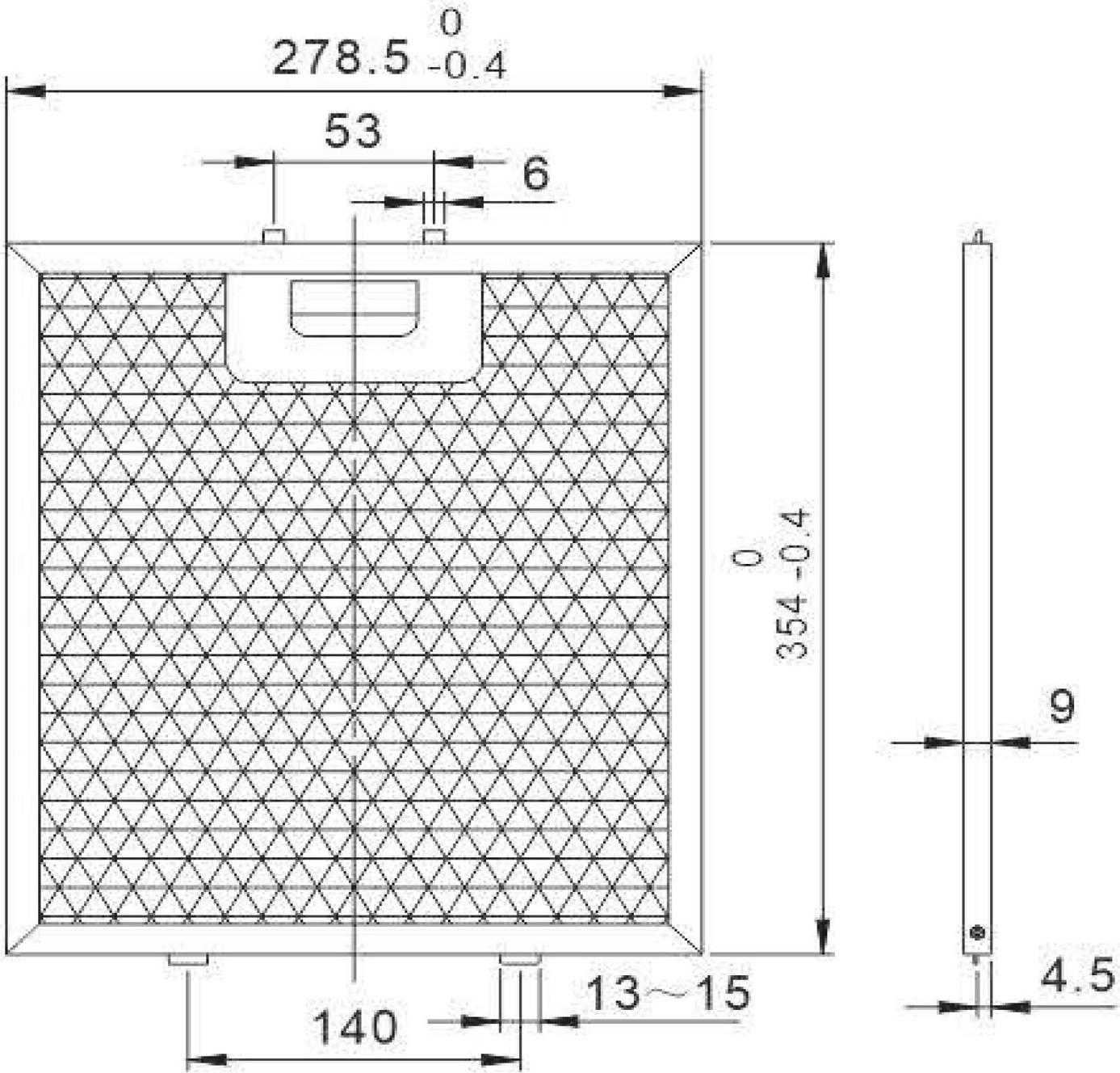NEG Fett-Filter 3er Set FF30-36 für NEG Inselhaube NEG36-AT(2)