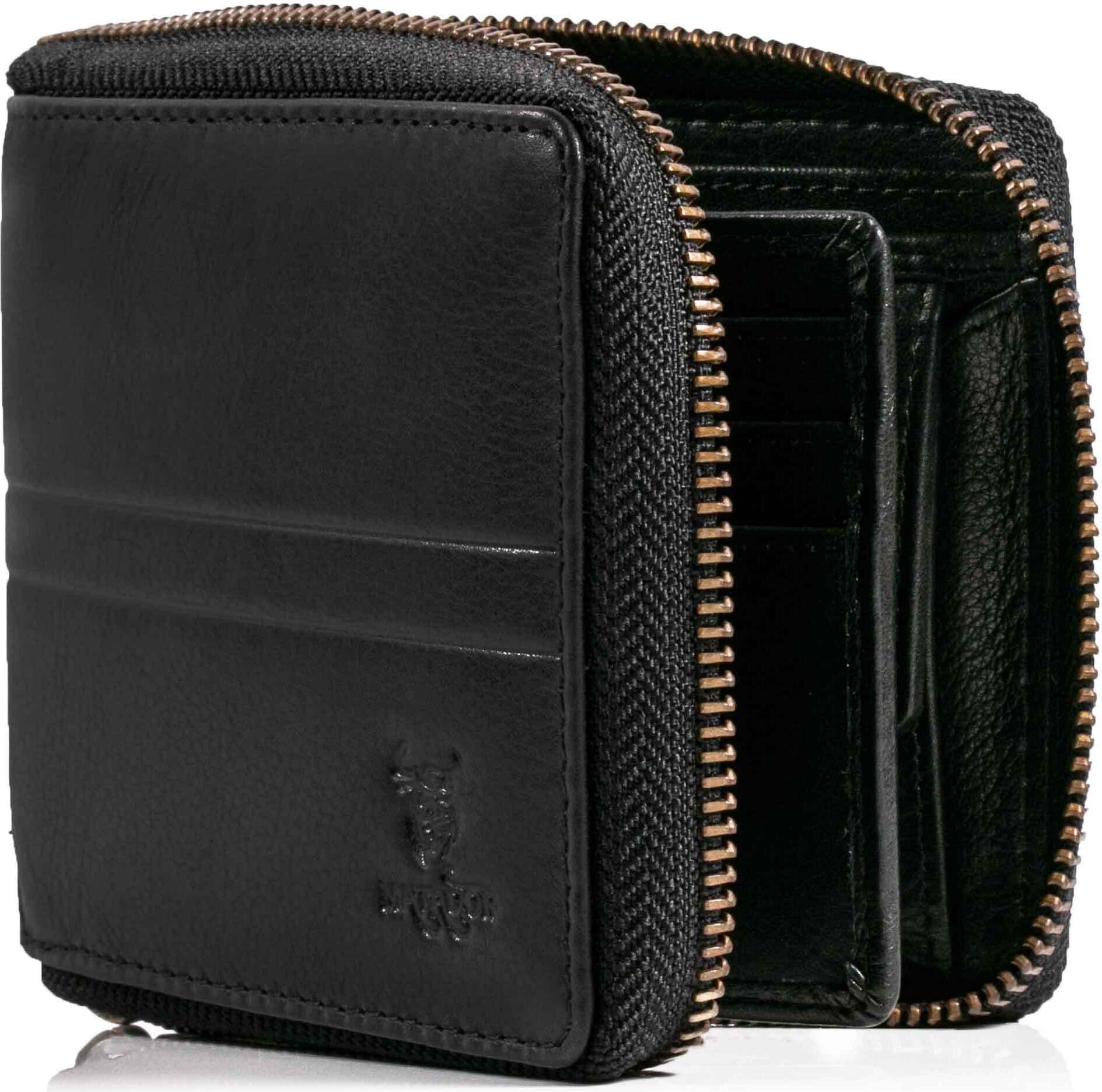 MATADOR Leder MATADOR Herren Leder Geldbörse Geldtasche RFID Schwarz