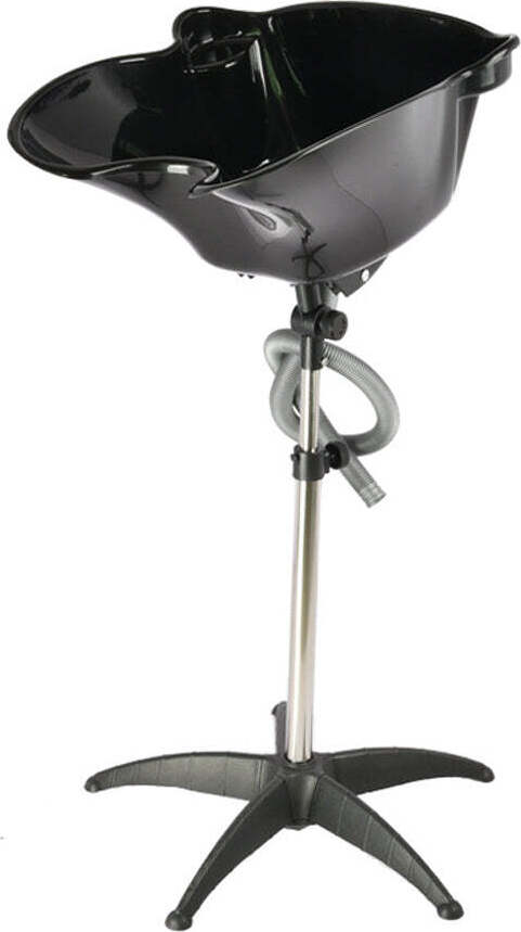 Flokoo Mobiler Waschtisch - Schwarz - Höhenverstellbar - Mobiler Waschtisch - Haarwaschtisch - Friseurwaschtisch - Mobilheim-Friseur