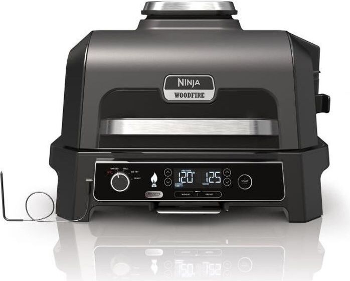 Elektrický gril Ninja Woodfire Pro XL OG850EU, funkcia údenia, 4 programy varenia, integrovaná teplotná sonda