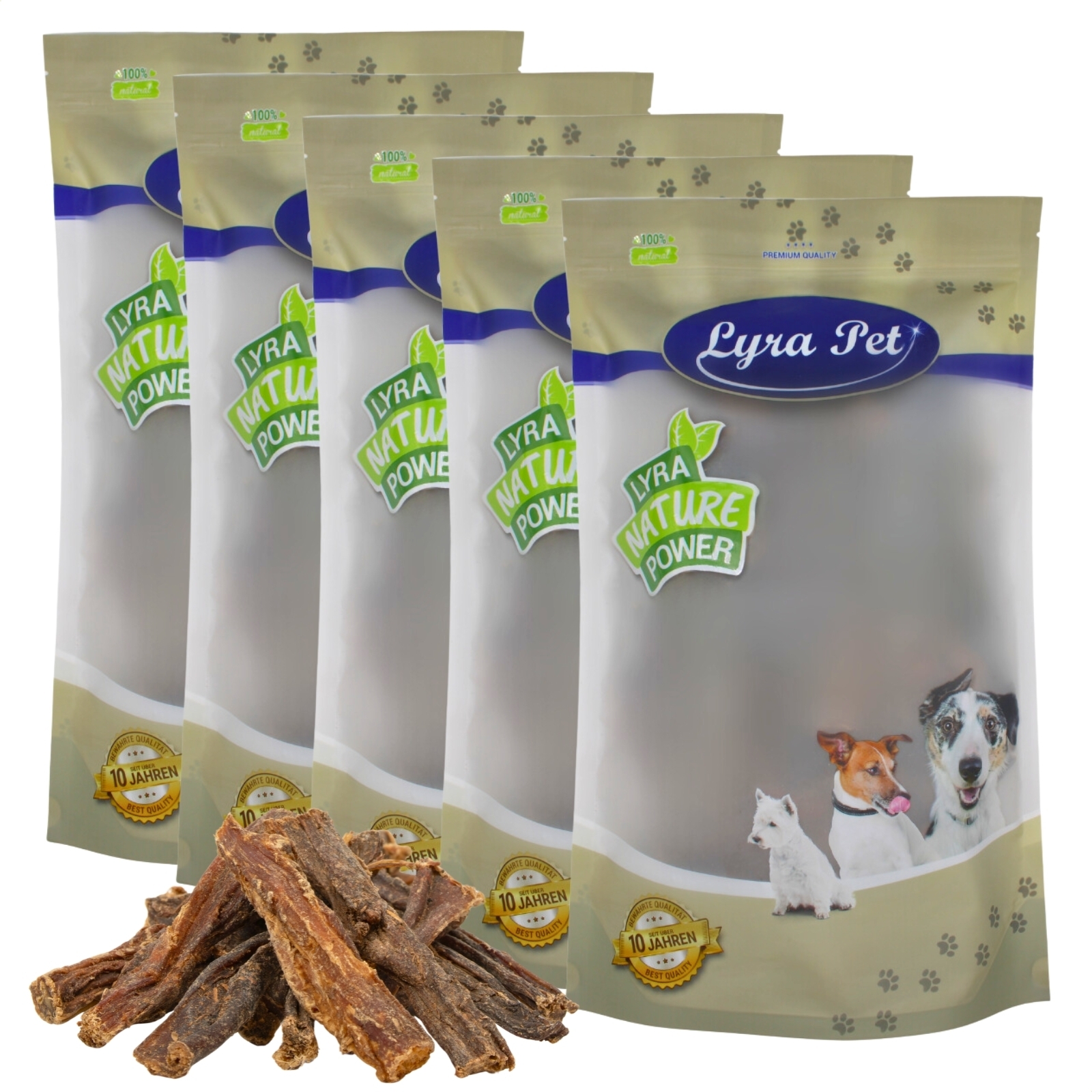 Lyra Pet Rinderdörrfleisch 1kg - Naturbelassener Kausnack Für Hunde - Zahnreinigend & Proteinreich
