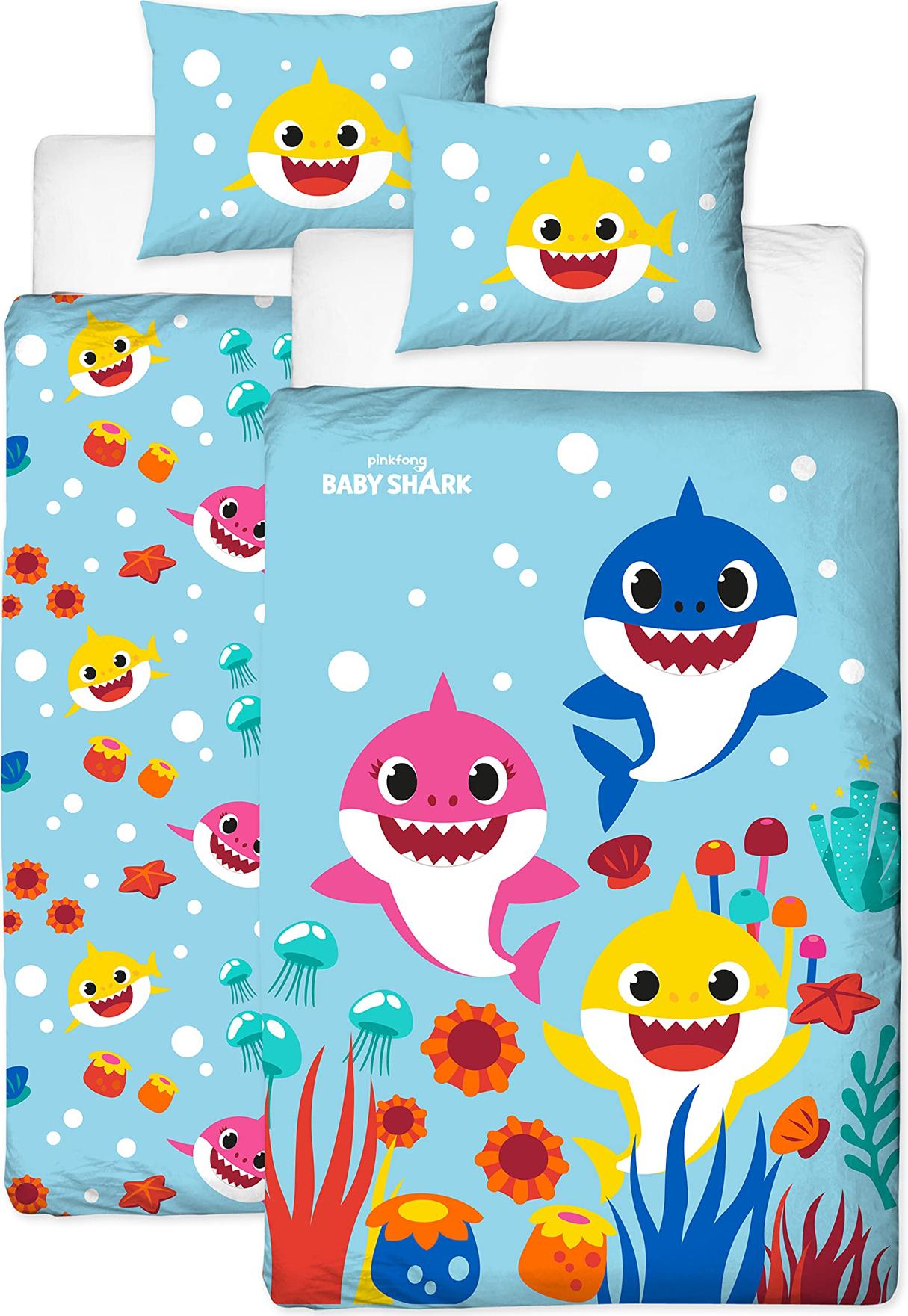 Baby Shark - Regenbogen Bettwäsche, wendbar TC114 (Einzelbett) (Bunt) UTTC114